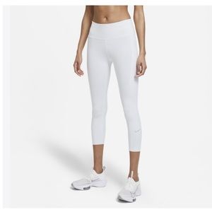 Nike epic luxe cropped running pant in white